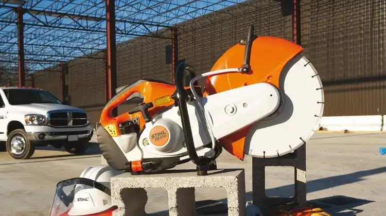 Outdoor image of a Stihl TS410 cut off saw